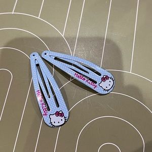 4x Hello Kitty Cute Polka Dot Hair Clips Pink Blue Pastel Kawaii New Girl Women